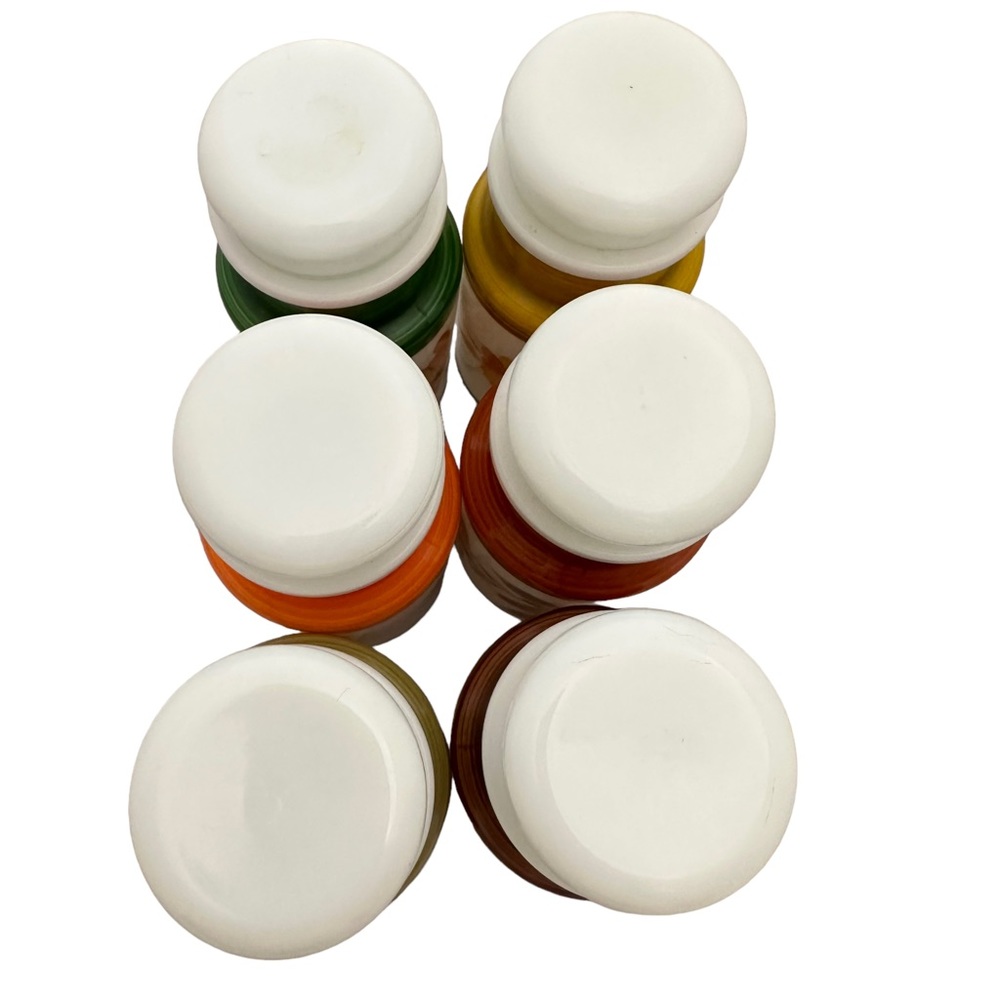 Vintage Milk Glass Spice Jars & Rack - Picture 3 of 8